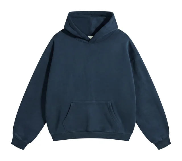 Oversize Fleeced Hoodie R00286 in Blau